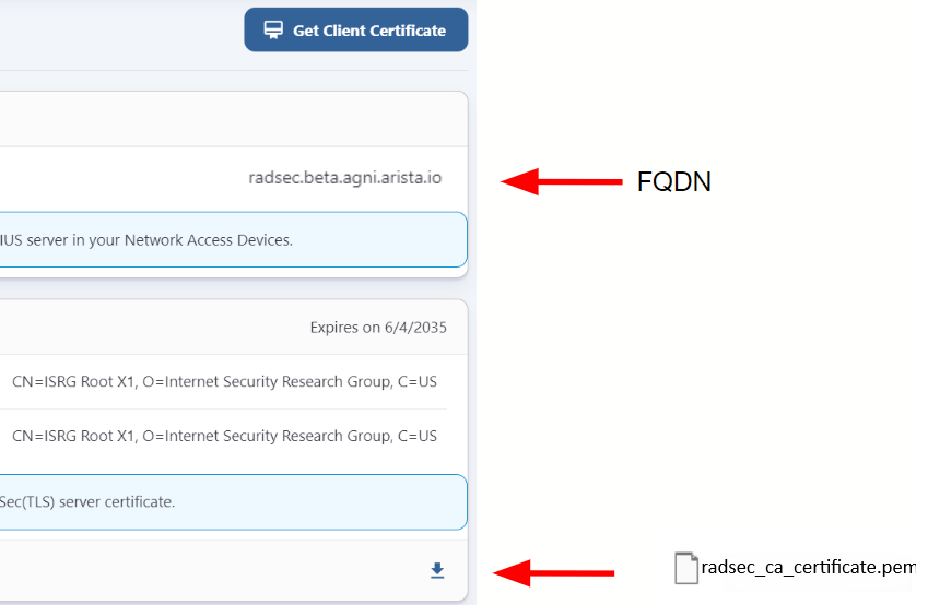 AGNI RadSec Certificate