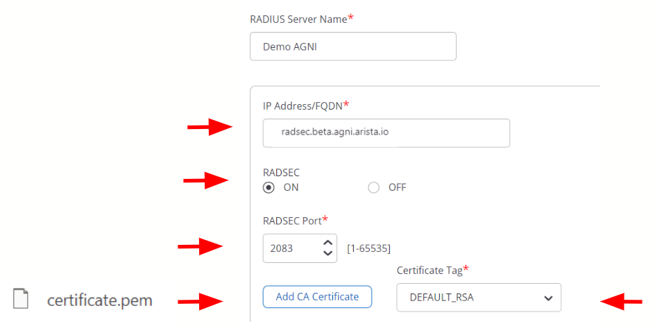 AGNI RadSec Certificate